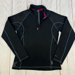 SCOTT 1/4 Zip Polartec Fleece Long Sleeve Pullover Black Sz S (4-6)